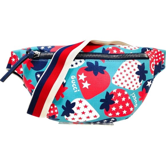 316510BH (X6) Gucci Waist Bag Blue PVC - Picture 1 of 9
